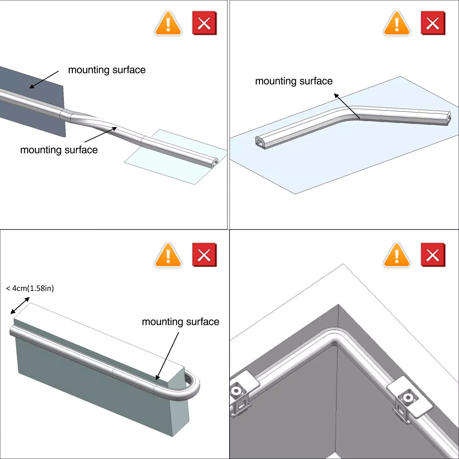 LED Pool Light Strips Mounting Shape