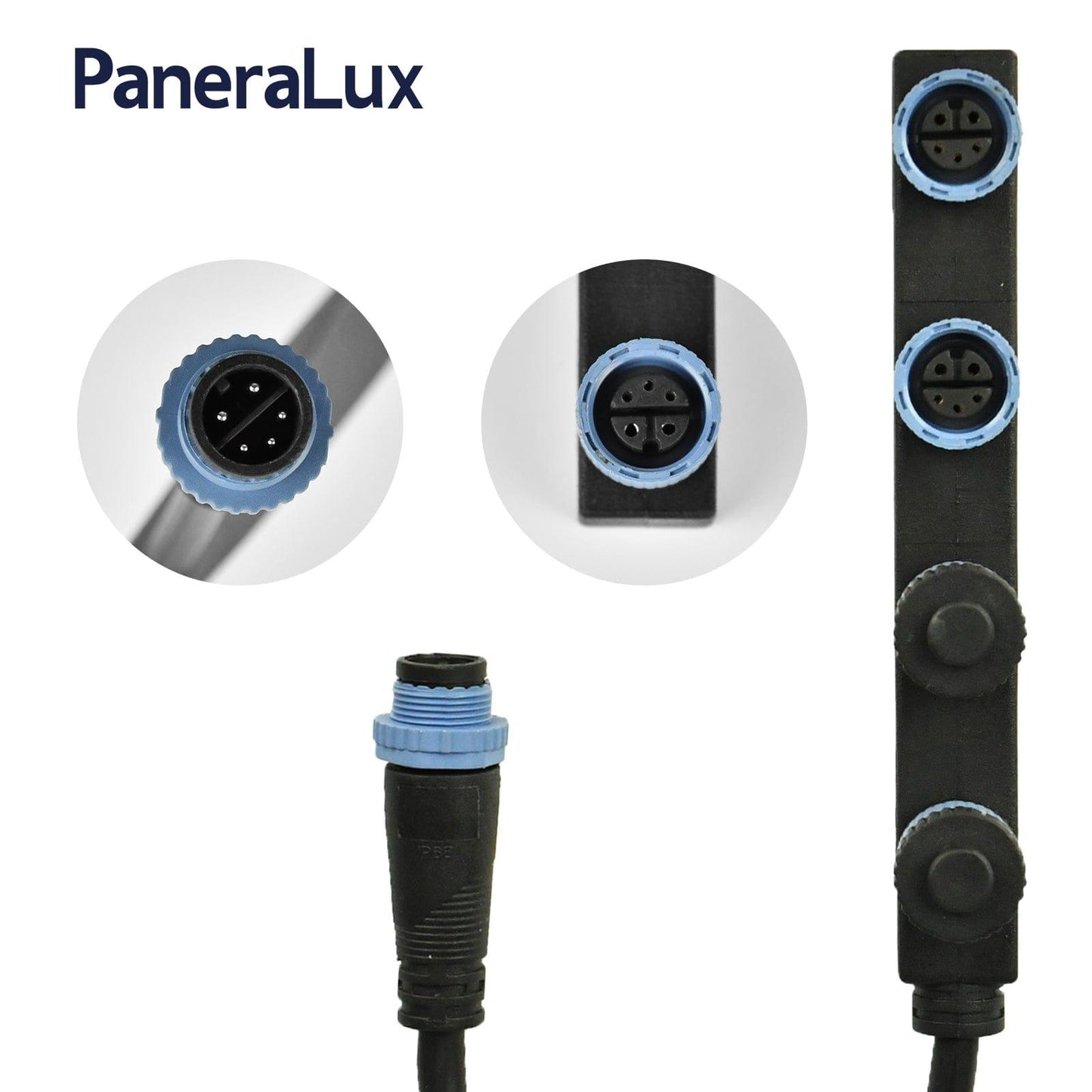 Close-up PaneraLux Distributors 4 ways 5pins(RGB) top