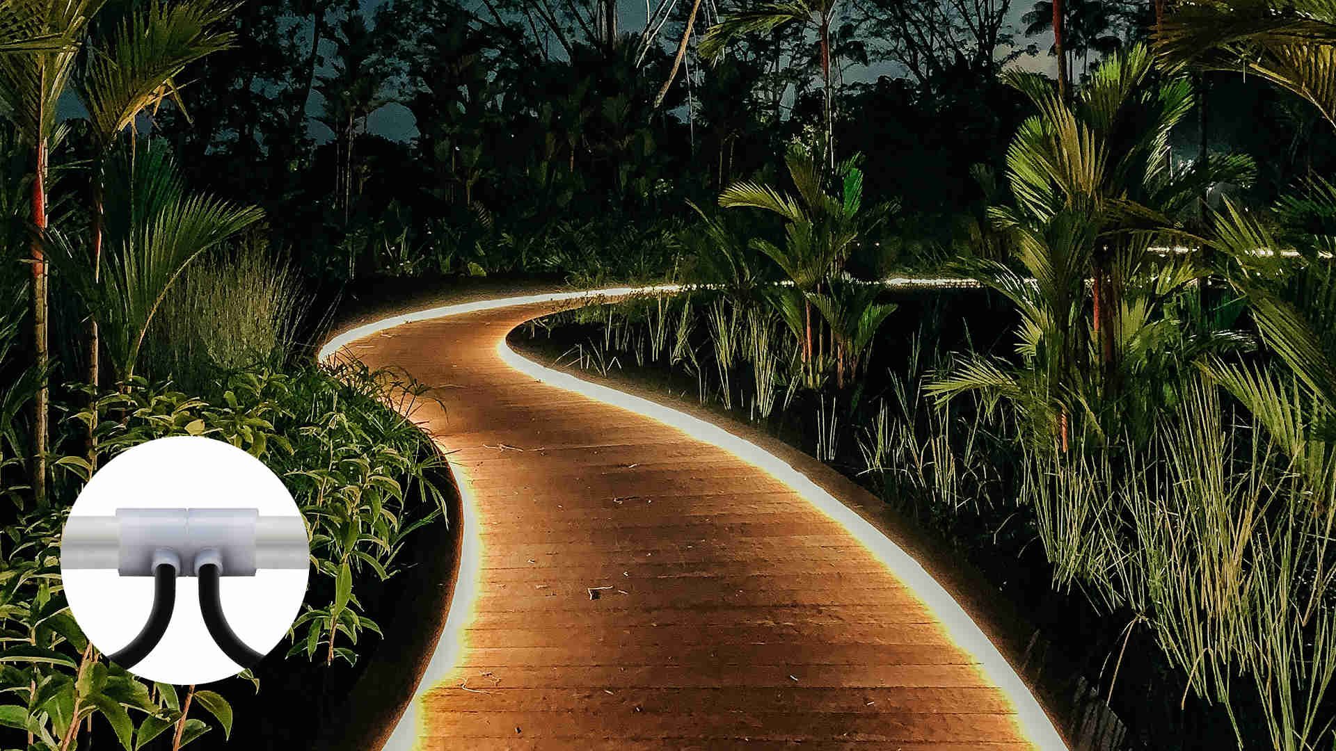 bend lights path in garden from PaneraLux